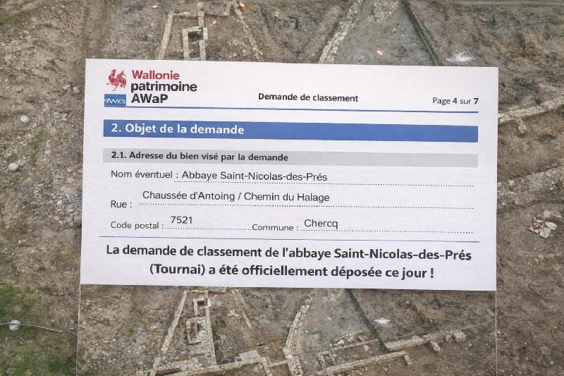 La demande de classement de l'abbaye Saint-Nicolas-des-Pr&eacute;s (Chercq - Tournai) a &eacute;t&eacute; officiellement d&eacute;pos&eacute;e en date du 6 f&eacute;vrier 2026